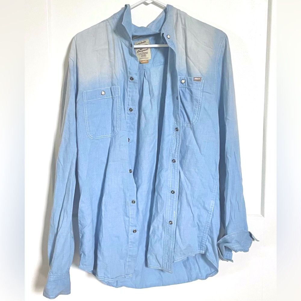 Vintage Light Wash Denim Flannel Jacket